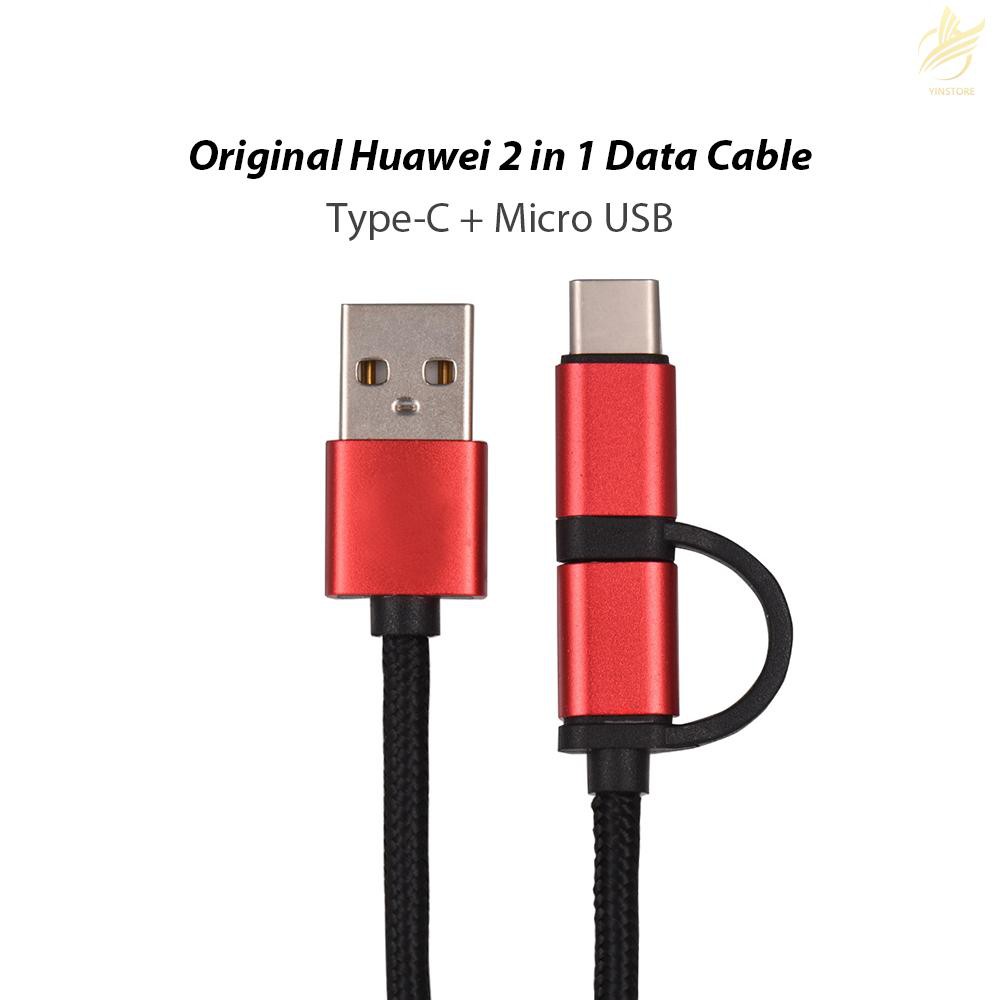 Dây Cáp Sạc Và Truyền Dữ Liệu 2 Trong 1 Type-C Micro Usb Cho Xiaomi Huawei Samsung Galaxy Nokia Sony