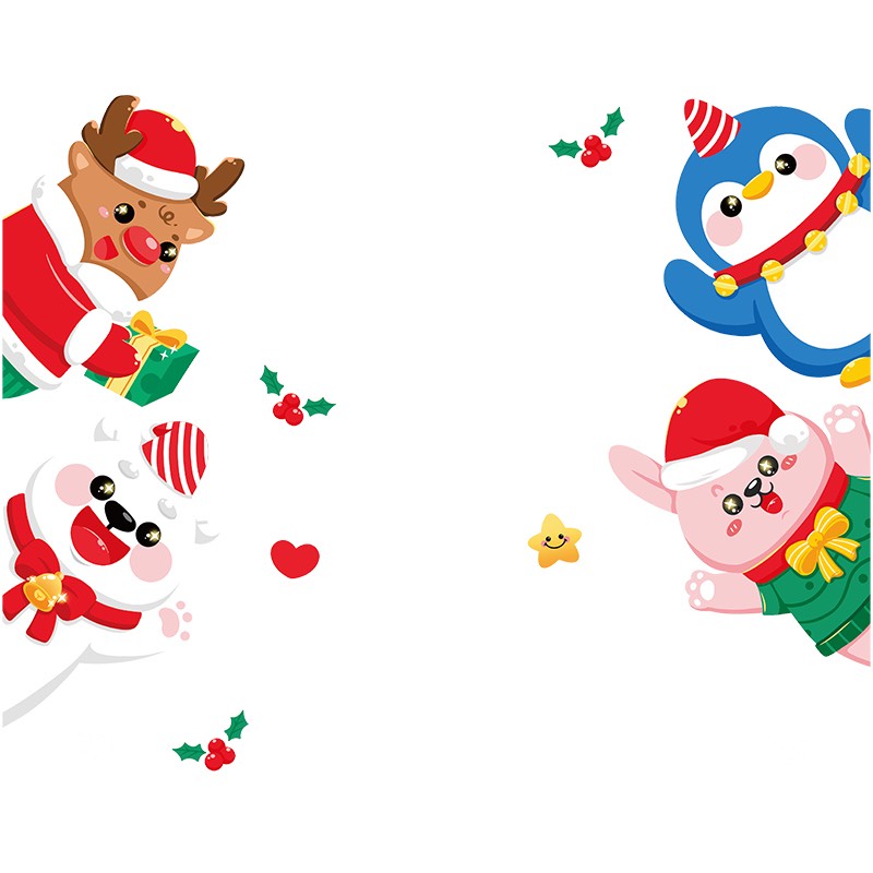 Decal dán tường Noel Hít Tĩnh Điện không Dơ Kính -