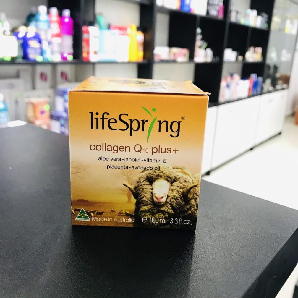 [AUTH] Kem nhau thai cừu Úc LifeSpring Collagen Q10 Plus, Lô hội, mỡ cừu và vitamin E hộp 100ml