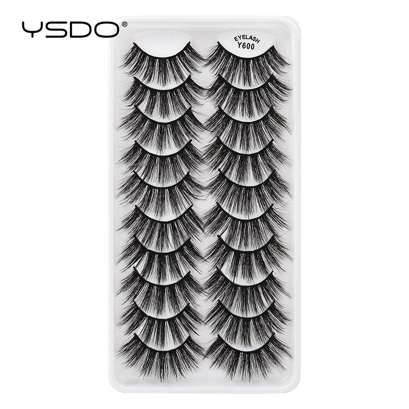 Set 10 Cặp Lông Mi Giả 3D Handmade Bằng Lông Chồn Nhân Tạo Tự Nhiên