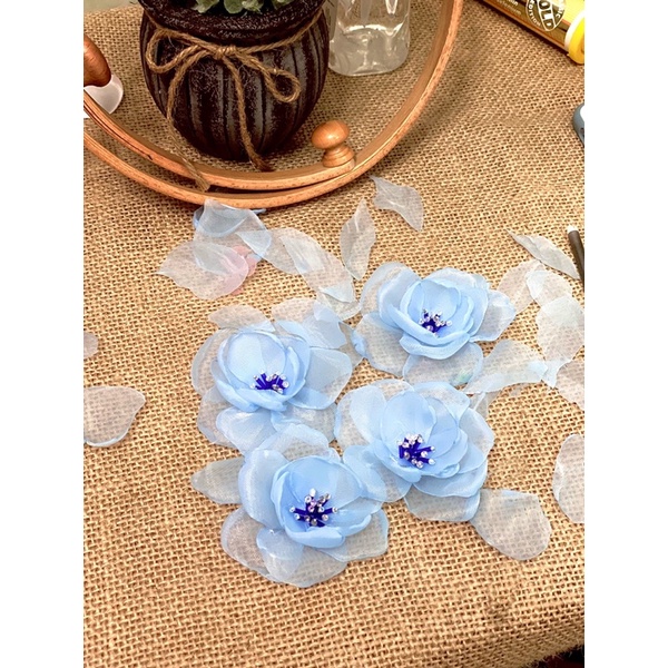 Hoa Voan Nhuỵ Đá đính kết đầm váy