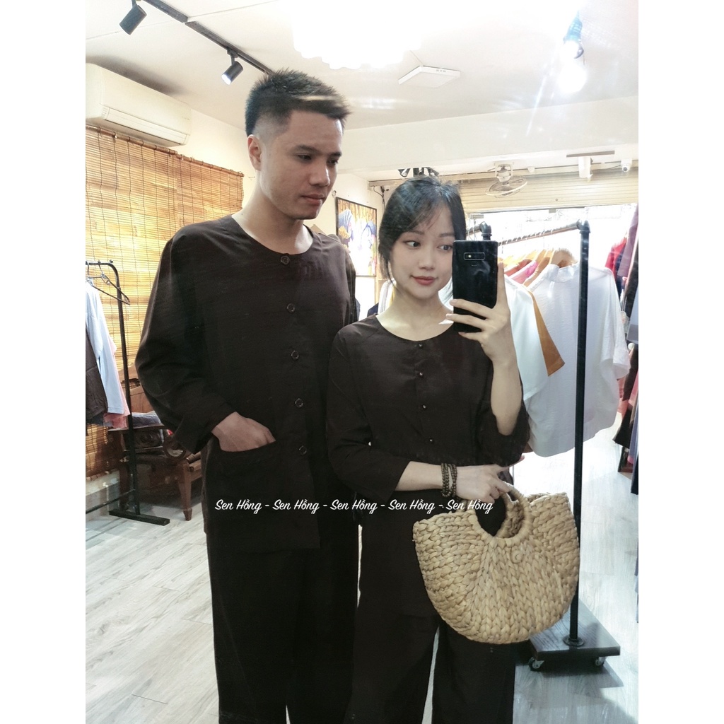 Đồ bà ba truyền thống nam nữ # set quần áo bà ba vải kate Nhật - đi lễ đi chơi dáng thoải mái
