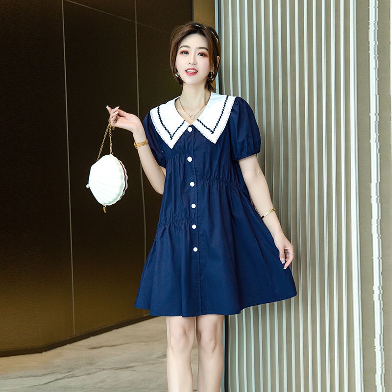 Women's Doll Collar Dress Green 2022 Summer Slim Casual Fashion Fashion Sweet Shirt Dress