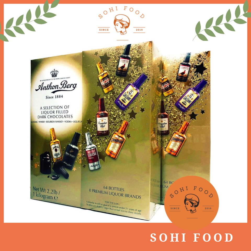 Socola nhân rượu Anthon Berg - Chocolate chai rượu Mỹ (MẪU VÀNG GOLD MỚI NHẤT) - 1kg - Bách hóa SOHI