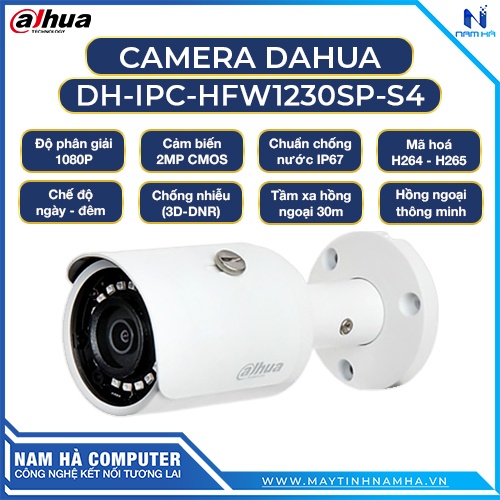 Camera IP hồng ngoại 2MP Dahua DH-IPC-HFW1230SP-S4 POE