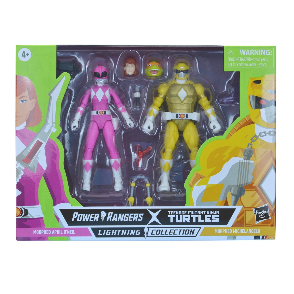 Mô hình nhân vật Hasbro⚡Power Rangers Lightning Collection⚡6-inches MMPR vs Ninja Turtles: Michelangelo & April O’Neil