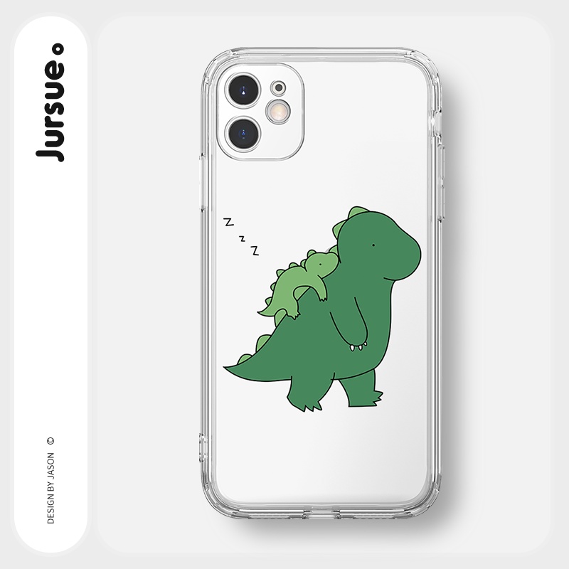 Ốp lưng JURSUE hoạt hình cặp đôi dễ thương đẹp cho iPhone 13 12 11 Pro Max SE 2020 X XR XS ip 8 7 6 6S Plus kute Y109