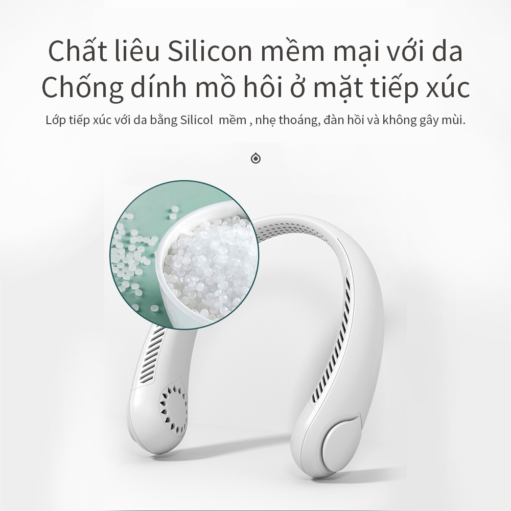 NIDOUILLET Quạt đeo cổ mini không cánh quạt điện thông minh tiện lợi Dung Lượng Pin Lớn 5000mAhm
