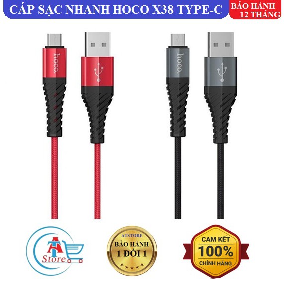 Cáp Sạc Nhanh TypeC Hoco X38/ Remax RC-124a Chính Hãng - BH 12 Tháng