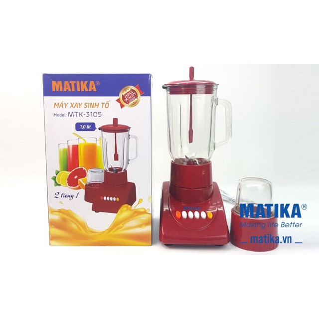 Máy xay sinh tố 2 cối Matika 3105