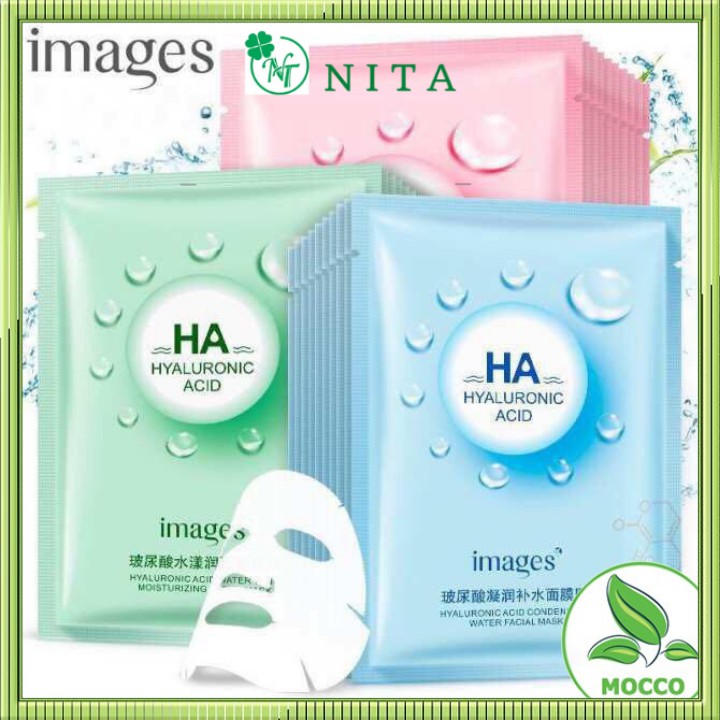 Mặt nạ giấy dưỡng trắng da mụn cấp ẩm thải độc HA Images