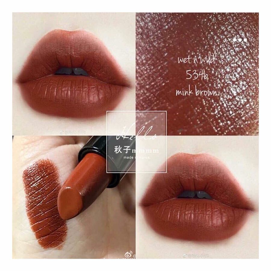 🌺  Mypham26 🌺 Son wet n Wild Silk Finish Lipstick - Mink Brown 534B MLN26 🌺