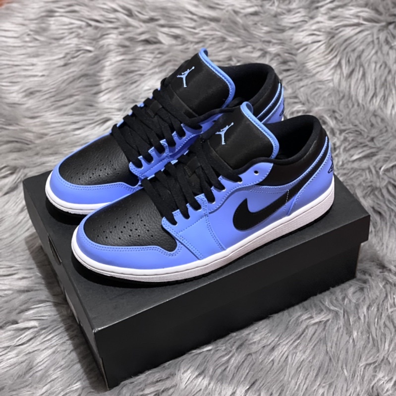 (AUTHENTIC 100%) Giày Sneaker NIKE AIR JORDAN 1 LOW UNIVERSITY BLUE BLACK GS 553560-403