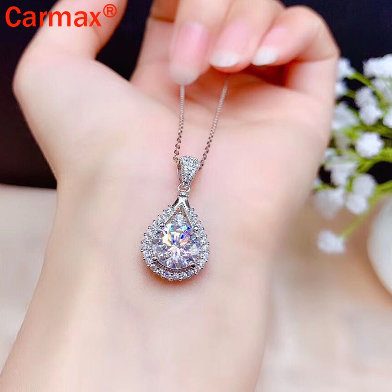 Mặt dây chuyền hình giọt nước họa tiết Moissanite thiết kế độc đáo