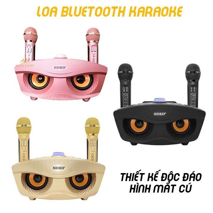 Loa bluetooth Karaoke mắt cú mèo SD-306 tặng kèm 2 Micro không dây GIAO MÀU NGẪU NHIÊN