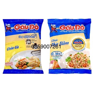 CHÁO GẤU ĐỎ VỊ THỊT BẰM, GÀ GÓI 50G - CHÁO TỔ YẾN GẤU ĐỎ