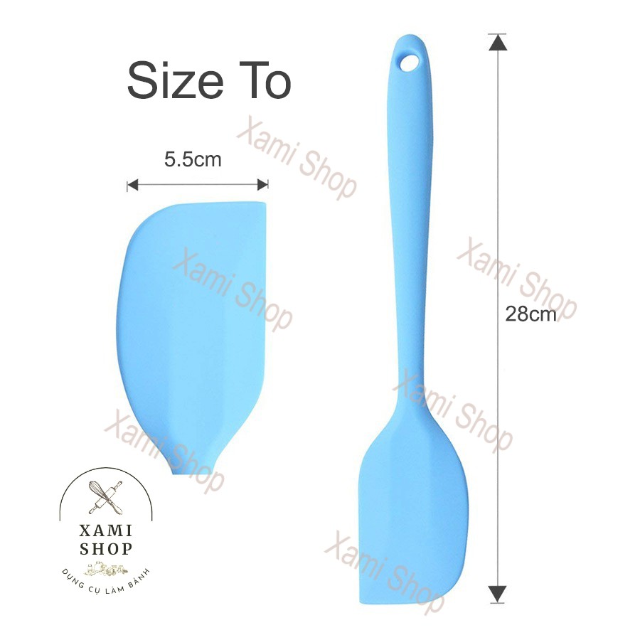 Đồ Làm Bánh Phới Silicon 28cm Spatula Phới Dẹt Phới Trộn Bột Làm Bánh Xamishop