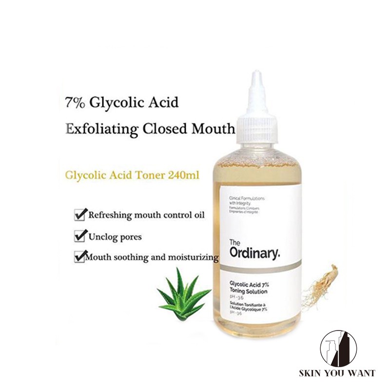 Toner tẩy da chết làm sạch Glycolic Acid 7% Toning Solution - The Ordinary