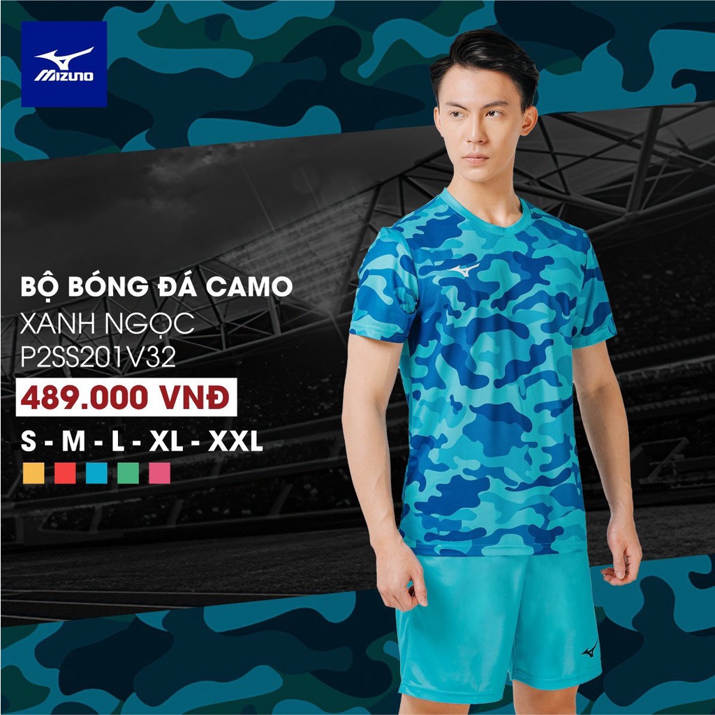 Bộ Quần Áo Bóng Đá MIZUNO Camo Họa Tiết Mát Thích Hợp Chơi Thể Thao