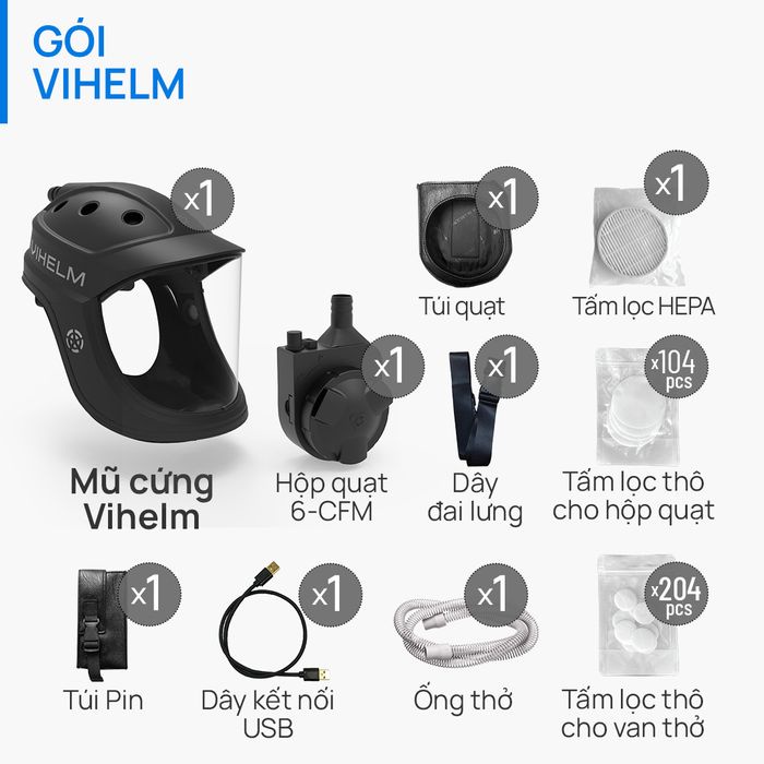 Mũ Áp Suất Dương VIHELM - Mũ Cứng - Tiêu Chuẩn VN Chất Lượng Cao