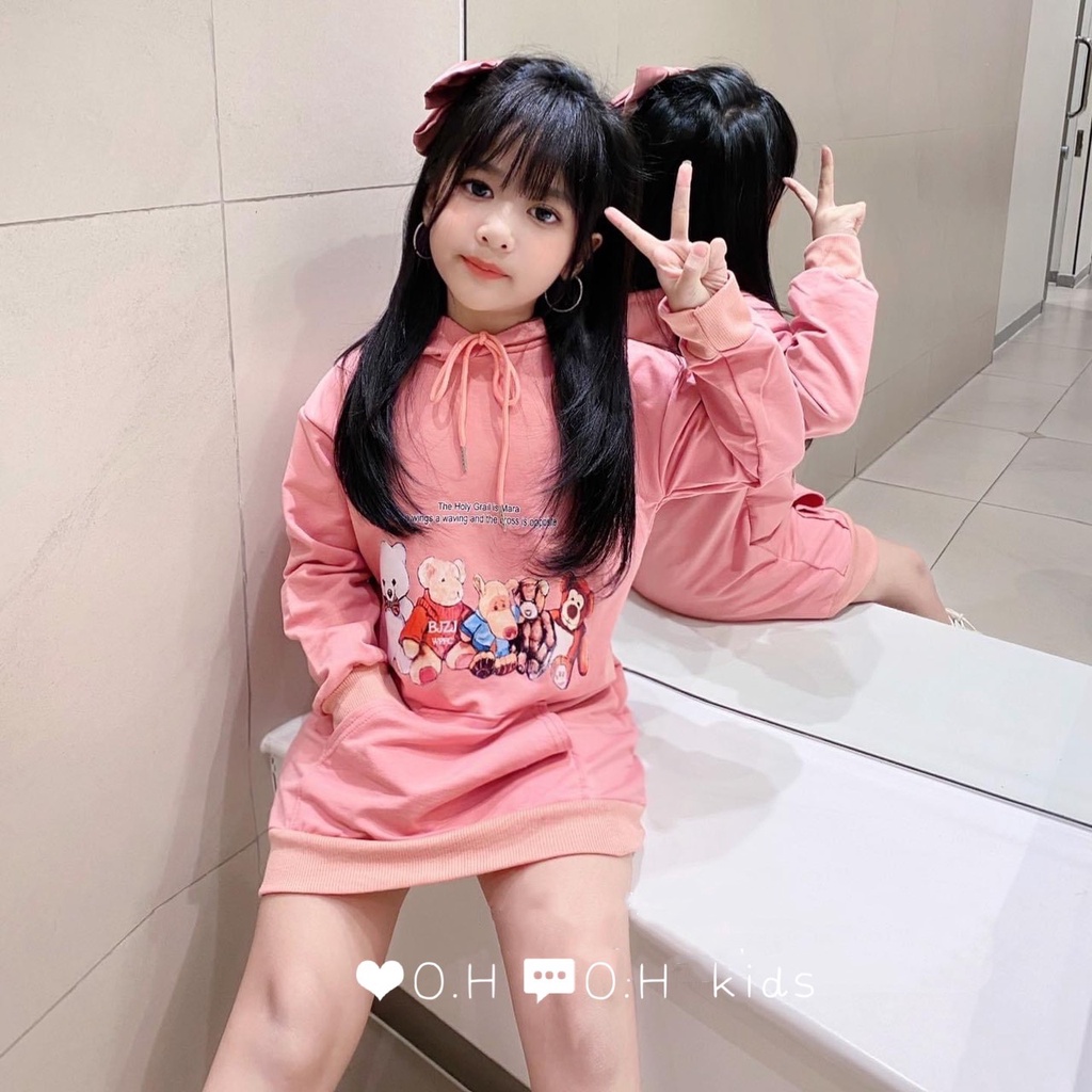 Áo váy cho bé gái, chất da cá