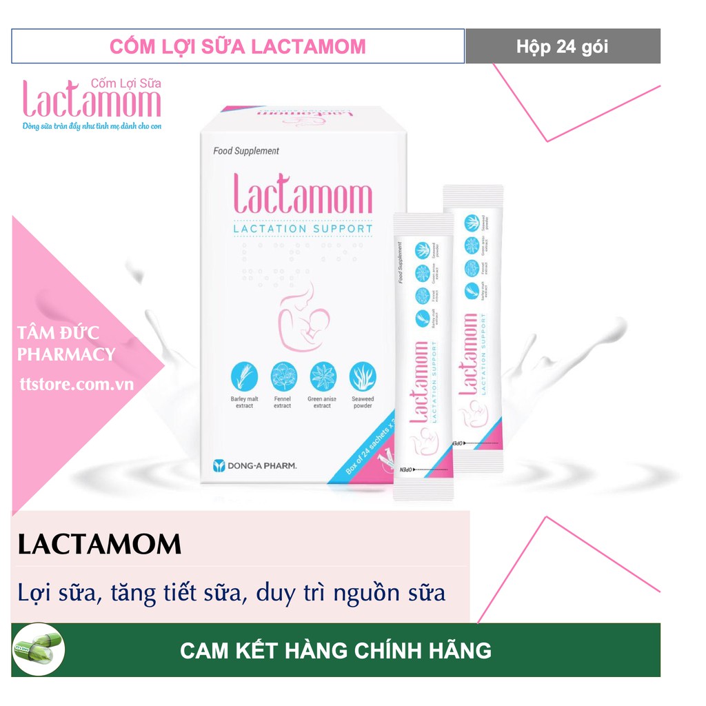 [Date mới nhất] Cốm lợi sữa LACTAMOM (Hộp 24 gói) - Tuôn trào dòng sữa mẹ [lactomom / lactamum / lactomum]