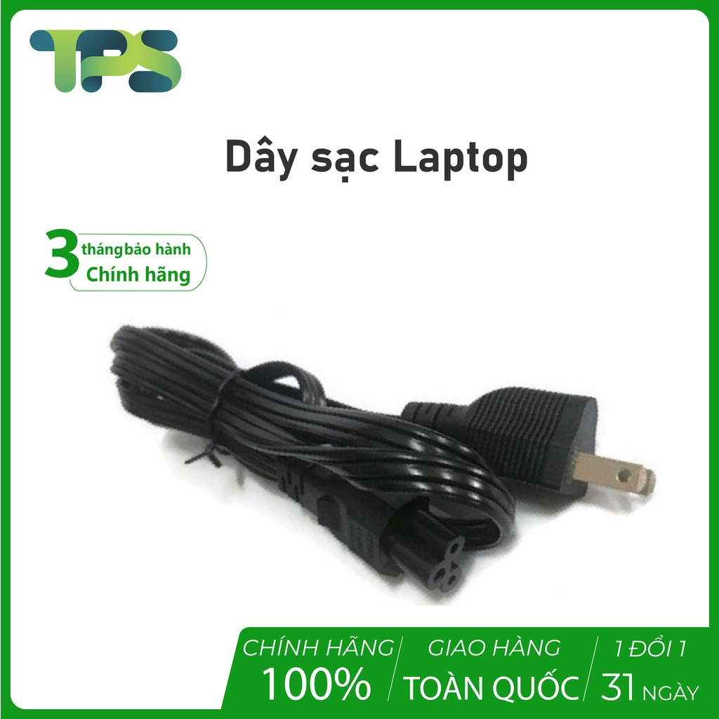 Dây sạc Laptop 3 dây dẹp 1m5, bền bỉ dùng cho tất cả các dòng Laptop