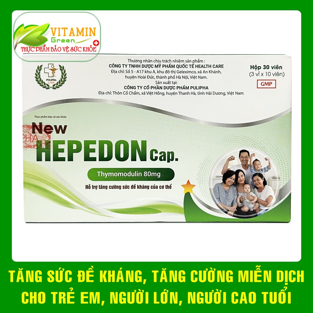 New HEPEDON cap Thymomodulin 80mg giúp tăng sức đề kháng, tăng cường miễn dịch cho trẻ em người lớn, người cao tuổi