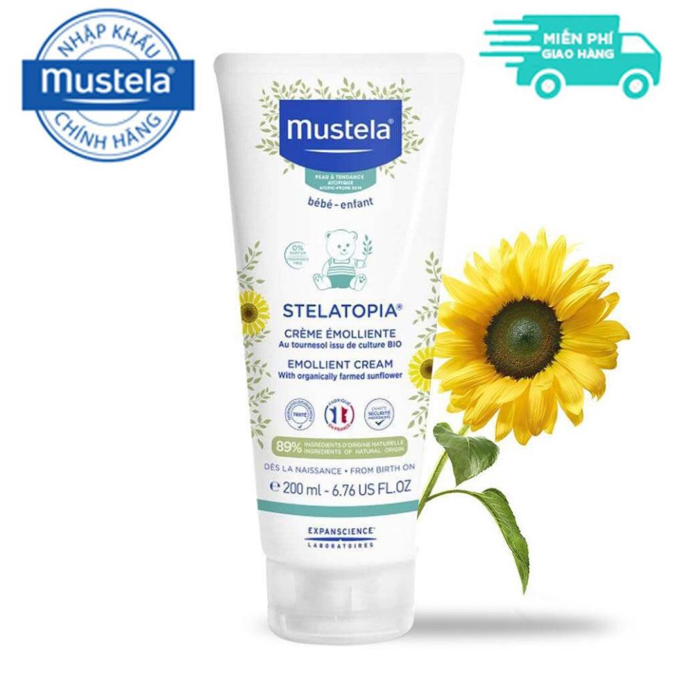 Kem Dưỡng Da Mặt Và Cơ Thể Cho Trẻ Sơ Sinh &amp; Em Bé Da Chàm Thể Tạng Mustela 200ml