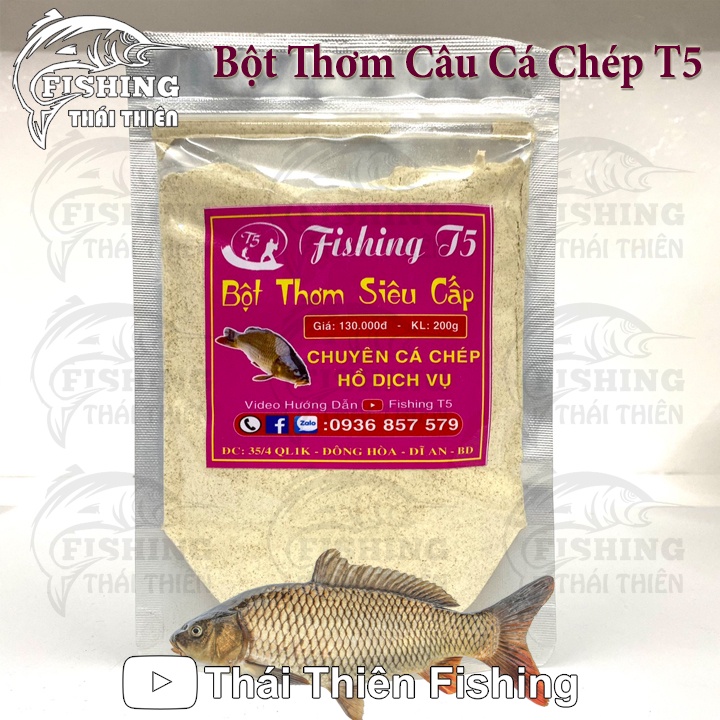 Bột Thơm Câu Cá Chép Hồ Dịch Vụ, Sông Tự Nhiên Gói 200g