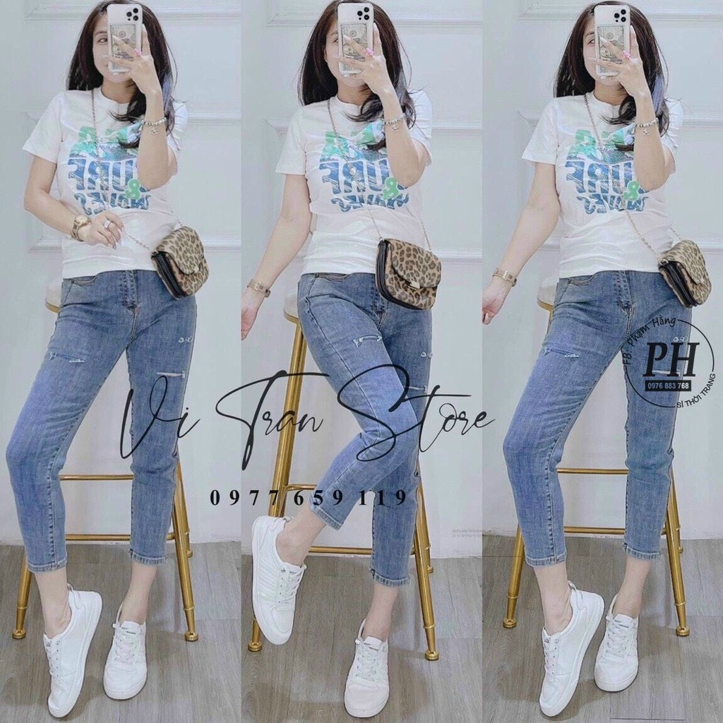 Áo thun nữ cổ tròn vải Cotton co giãn, thoáng mát ( Kèm VIDEO )