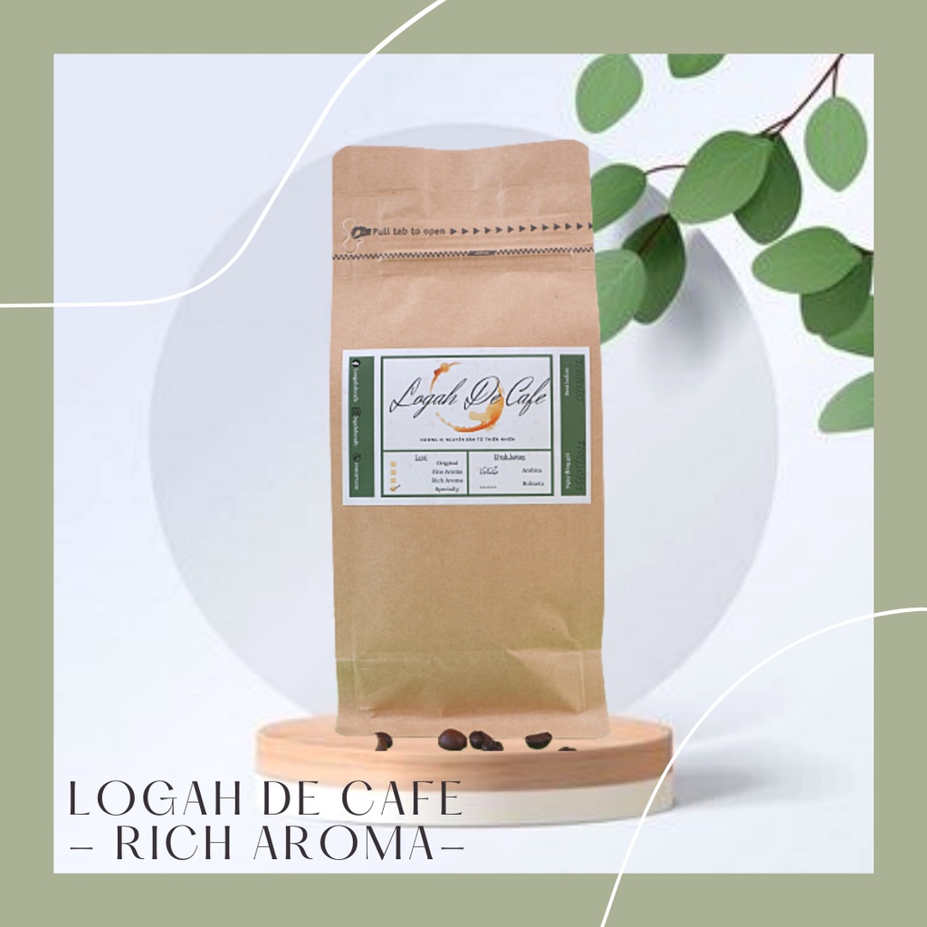 [Rich Aroma] Cà phê rang xay trộn 2 loại Robusta và Arabica tỷ lệ 80-20 (xay sẵn/ nguyên hạt)