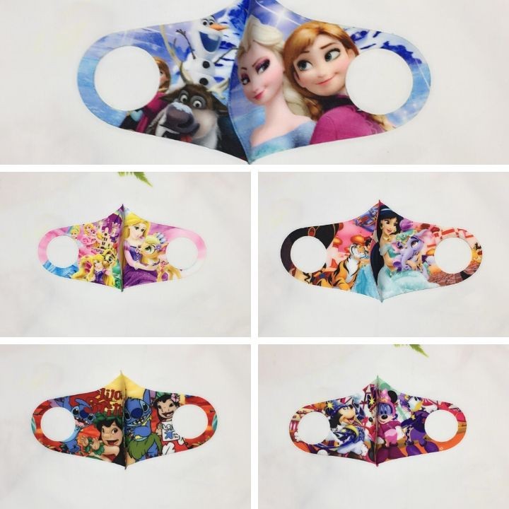 (Combo 10 cái)-Khẩu trang trẻ em từ 3-8Tuổi hình siêu nhân - ELSA - SOFIA - vải poly in 3d sắc nét -Hương Nhiên | BigBuy360 - bigbuy360.vn