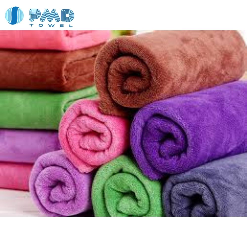 Khăn tắm gội 40x80cm Microfiber hàng dày loại 1 không sổ lông không phai màu kháng khuẩn nhanh khô