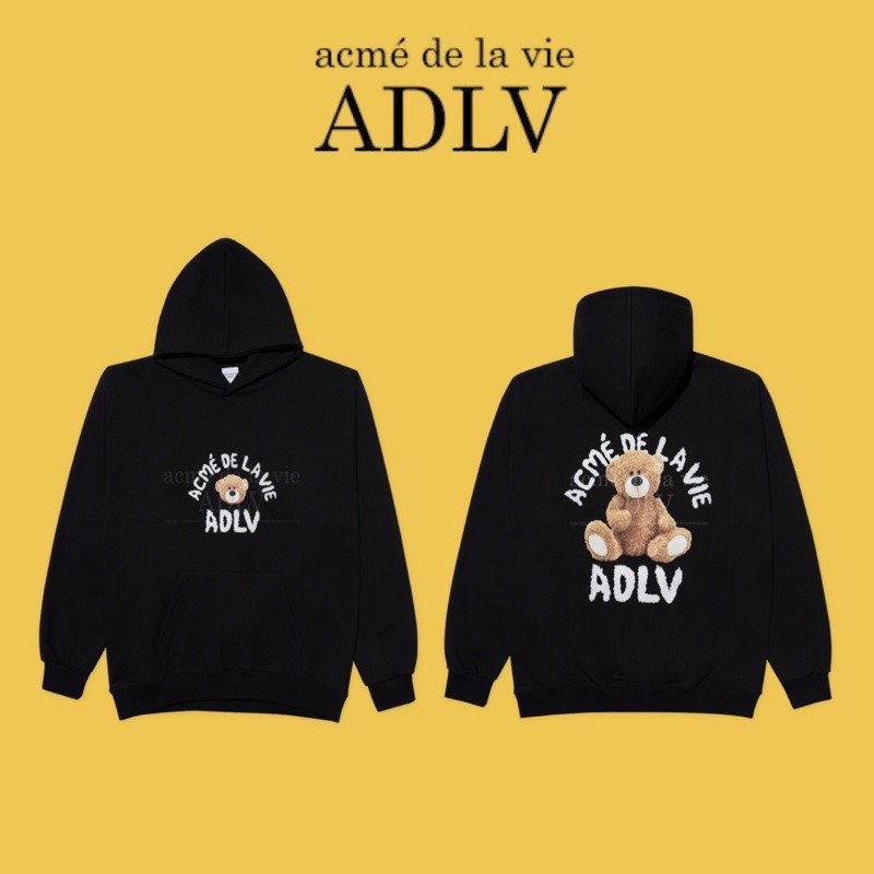 Áo nỉ hoodie ADLV GẤU , Áo nỉ hoodie unisex nam nữ form rộng oversize chất liệu Cotton kiểu dáng Hàn Quốc