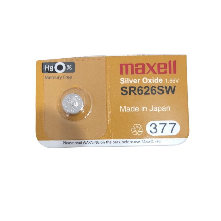 Vỉ  1 vên pin Maxell 626 SR626SW 377 PVMSS6 Nhật  Bản