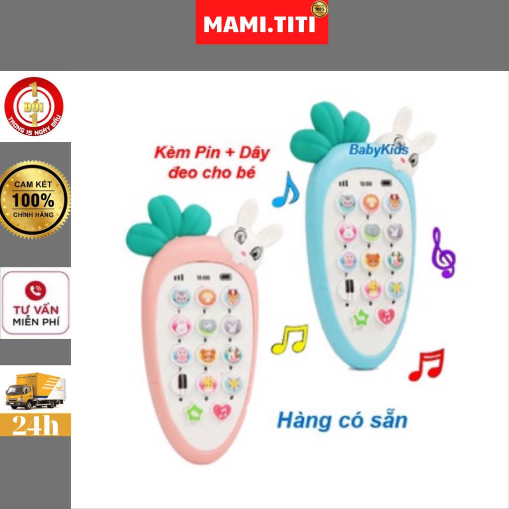 Điện thoại đồ chơi cho bé, điện thoại thông minh Củ Cà Rốt và MÈO TOM biết nói 12 chức năng