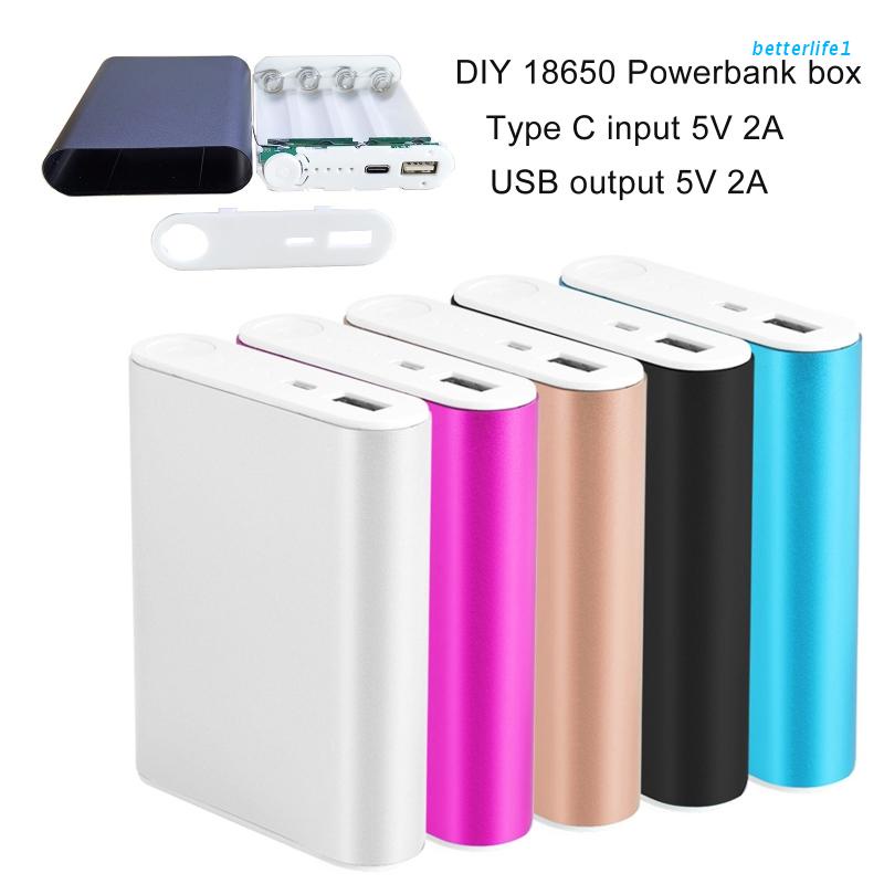 Bộ sạc dự phòng 4 pin 18650 loại C đầu vào 5V 2A cho điện thoại/máy tính bảng
