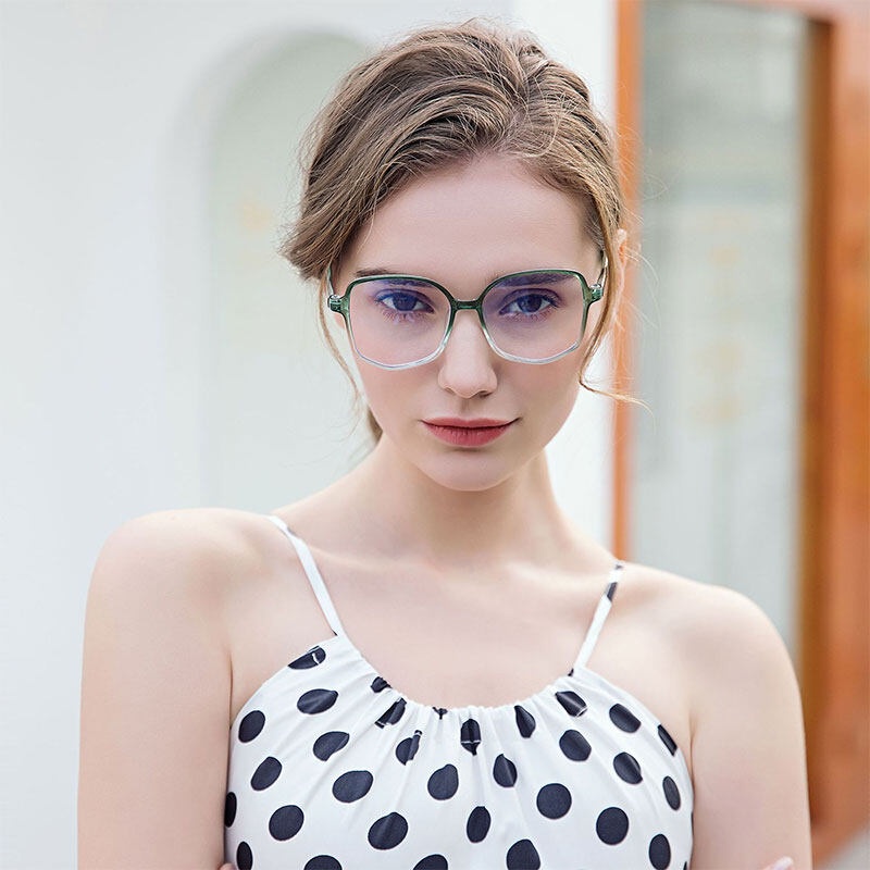 Kính Chống Ánh Sáng Xanh Hình Đa Giác Thời Trang Cho Nam Và Nữ
