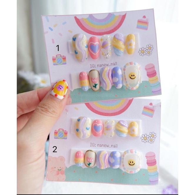 Nail box giá rẻ,vẽ dễ thương nhiều màu,đủ phom