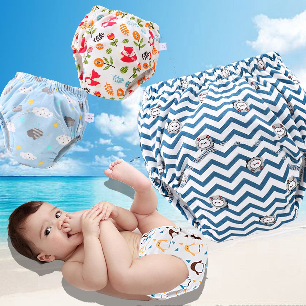 Quần Tã Cotton 6 Lớp Chống Thấm Nước Cho Bé