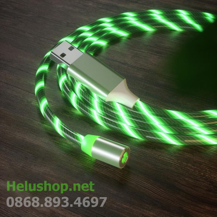 Dây Cáp Sạc Nam Châm Phát Sáng Xoay 360 Độ,Từ Tính Hit Mạnh,cáp sạc ip,cáp sạc đèn LED,dây sạc nam châm,cáp bọc