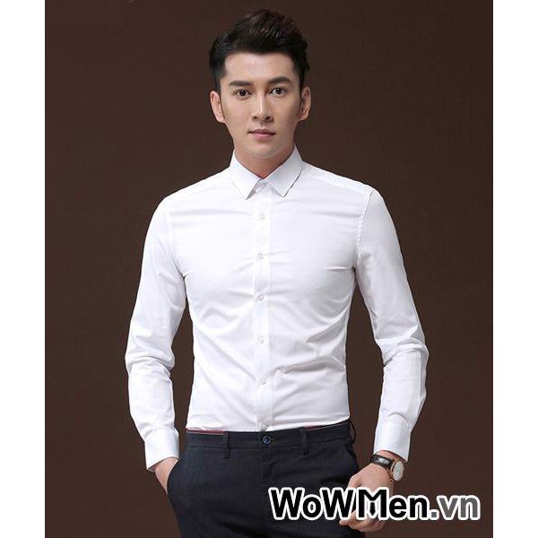 ÁO Sơ Mi Nam DRAU STORE Chất Lụa Trắng Trơn Đen Trơn Chất Cotton Dài Tay AH122 XUMON SHOP đi học hay công sở đều đẹp