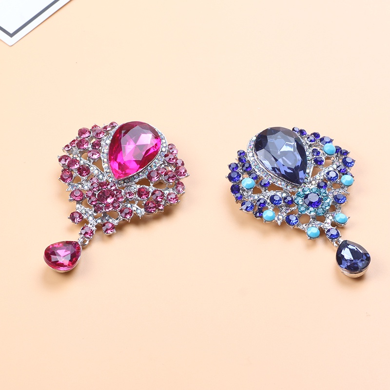 Ghim Cài Áo Hình Hoa Pha Lê Cỡ Lớn Phong Cách Anh Quốc Thời Trang Cổ Điển