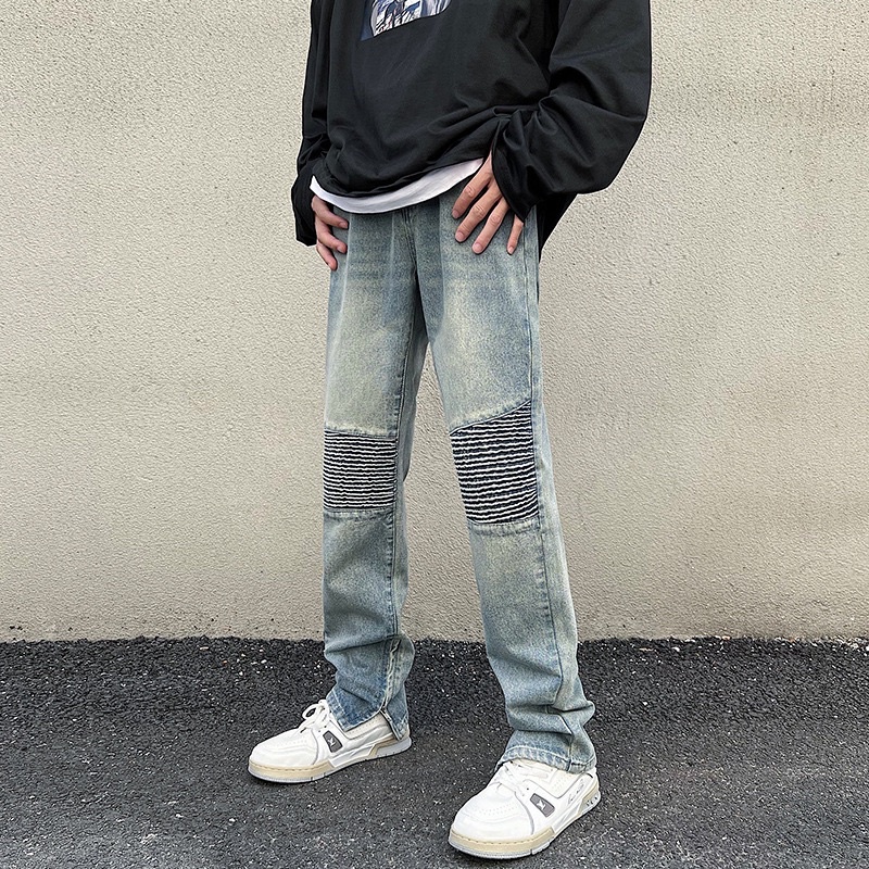 Quần jeans zipper G627 form ống suông , vải denim cao cấp