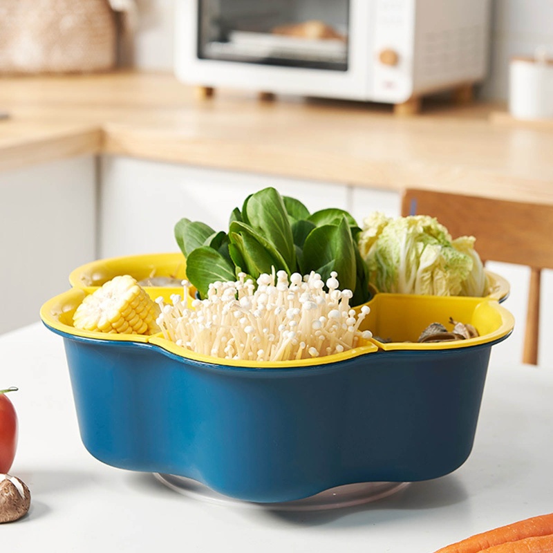 Rổ Xoay Đa Chức Năng Nhiều Ngăn Bằng Nhựa Để Ráo Nước