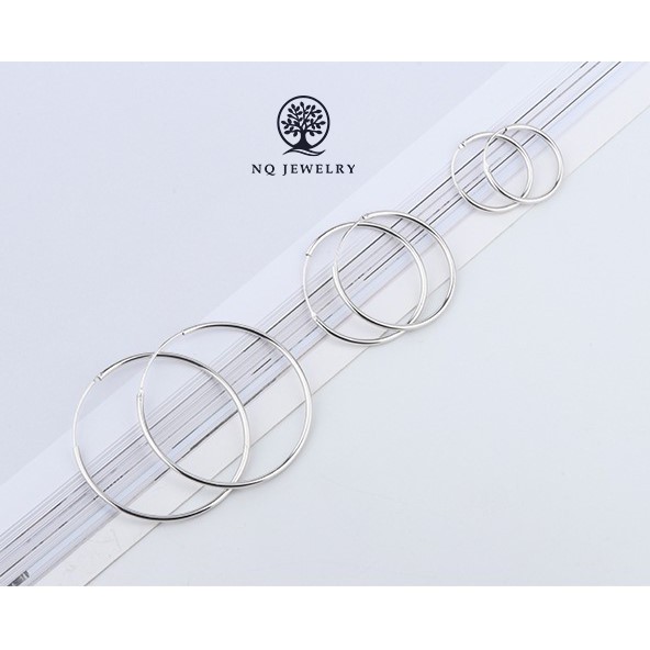 Bông tai bạc tròn lớn - Bông tai bạc NQ Jewelry