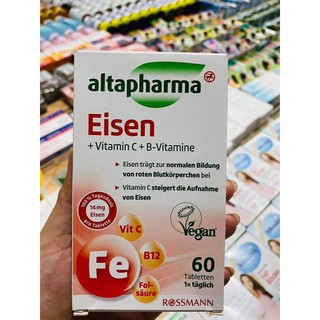 VIÊN SẮT BỔ SUNG SẮT Altapharma Eisen, HÀNG NỘI ĐỊA ĐỨC