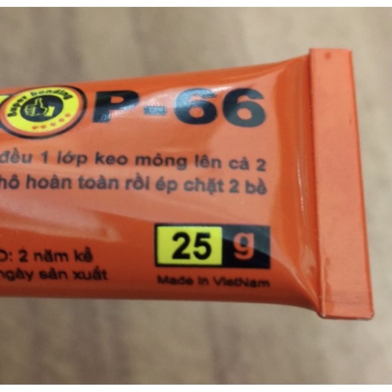 Keo Rồng Vàng P-66 tuýp 25g-110ml (keo con chó, keo dán giày dép, keo đa năng)