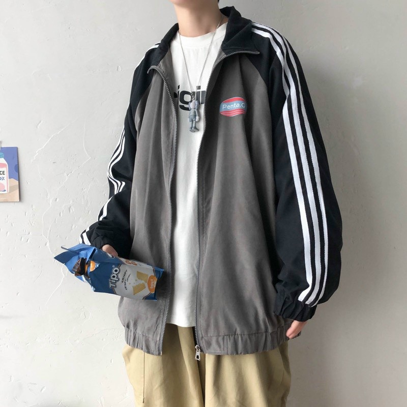 Áo khoác bóng chày form rộng vải dù cao cấp tay chạy sọc ❤️ Áo bomber thời trang Hàn Quốc dáng Unisex nam nữ shopmap